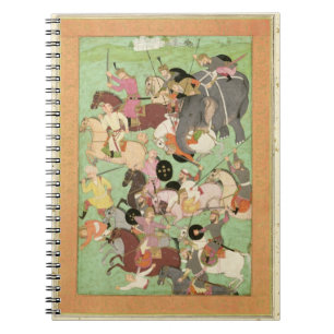 Slag tussen de troepen van Iran en Turan, illus Notitieboek