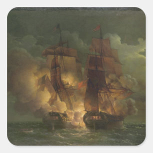Slag tussen het Franse "Gebied" Vierkante Sticker