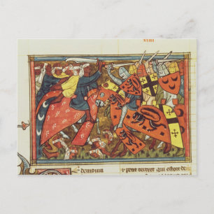 Slag tussen kruisvaarders en moslems briefkaart