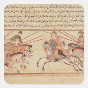 Slag tussen Mongol-stammen, 13e eeuw Vierkante Sticker