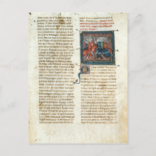 Slag tussen ridders, van Roman d'Artus Briefkaart