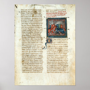 Slag tussen ridders, van 'Roman d'Artus' Poster