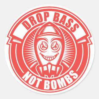 Slagbassins geen bommen ronde sticker