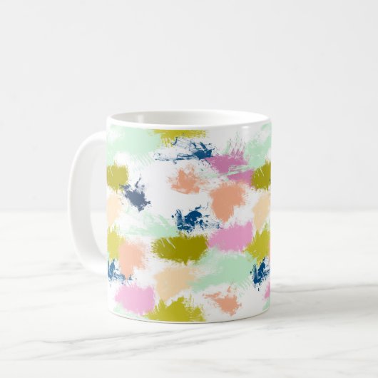 Slagen, verven, olieverf koffiemok (Voorkant links)