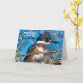 Slagende vogelpos Birthday Kaart (Gele Bloem)