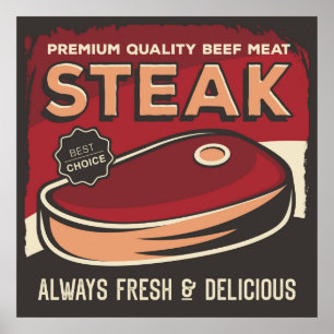 slagerij-Poster met koelbloem Poster