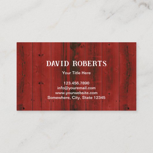 Slagerij Vleesmarkt Kippenvarken Koe Rood Hout Visitekaartje (Achterkant)