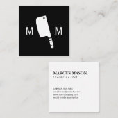 Slagersmes Monogram Vierkante Visitekaartje (Voorkant / Achterkant)