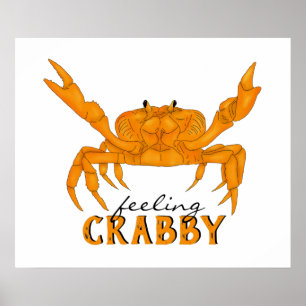 Slagkrabby, oranje krab poster
