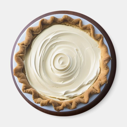 Slagroom pudding taart voedsel magneet (Voorkant)