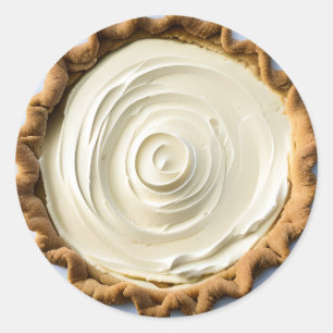 Slagroom pudding taart voedsel ronde sticker