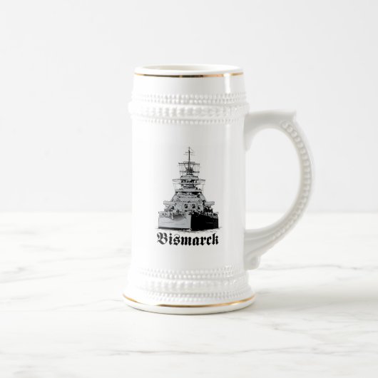 Slagschip Bismarck Stein Bierpul (Rechts)