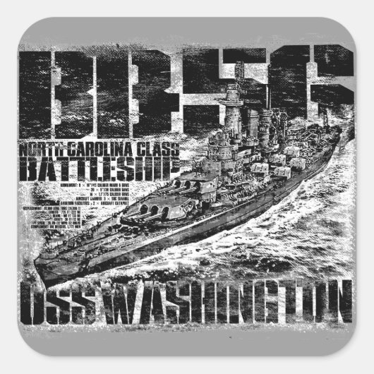 slagschip Washington Square Sticker (Voorkant)