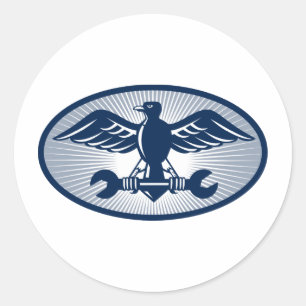 slagsleutel ronde sticker