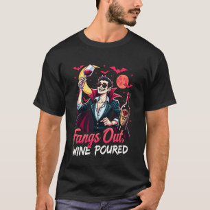 Slagtanden Uit Wijn Ingeschonken Grappig Halloween T-shirt