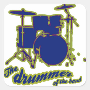 slagtrommels ~ trommelvaten vierkante sticker