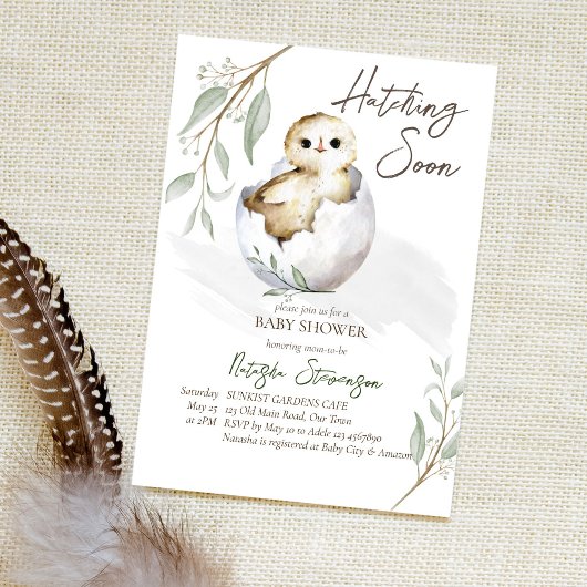 Slagvogel in het baby shower kaart