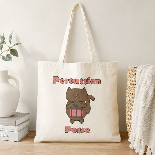 Slagwerk Troep Schattige Drummer Katter Grappige M Tote Bag