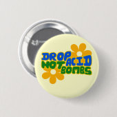 Slagzuren, geen bommen ronde button 5,7 cm (Voorkant /achterkant)