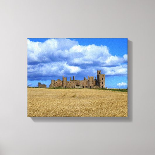 Slains Castle, Aberdeenshire, Schotland. Canvas Afdruk (Voorkant)