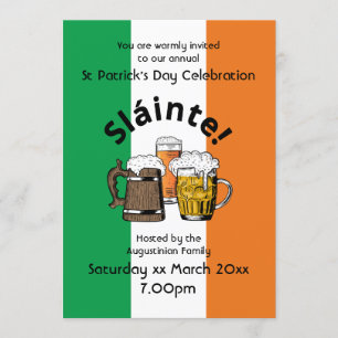 Sláinte Beer Irish Flag St Patricks Day Kaart