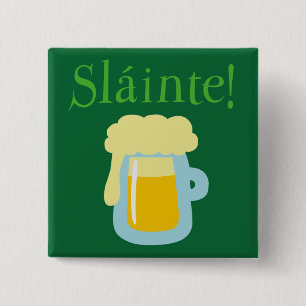 Sláinte Beer Vierkante Button 5,1 Cm