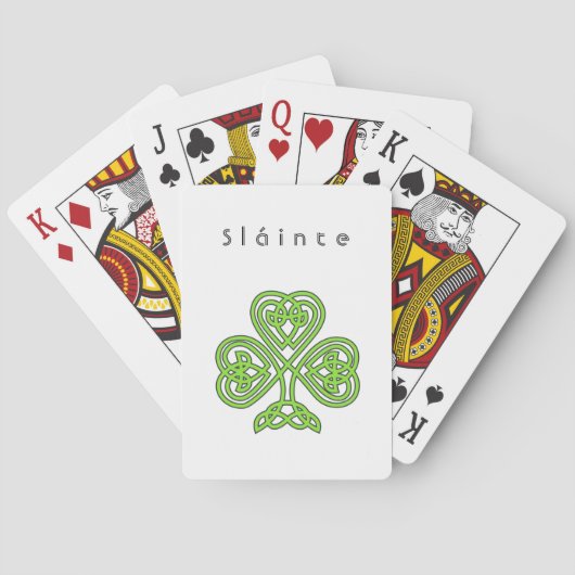 Slainte Celtic Design Shamrock St. Patrick's Day Pokerkaarten (Achterkant)