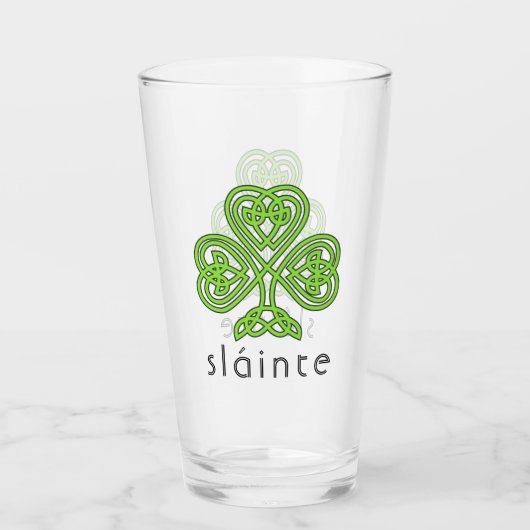Slainte Celtic Shamrock Green St. Patrick's Day Glas (Voorkant)
