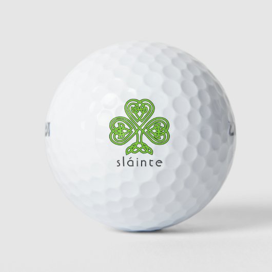 Slainte Celtic Shamrock Green St. Patrick's Day Golfballen (Voorkant)