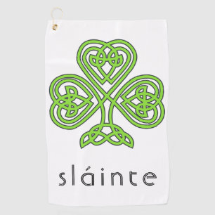 Slainte Celtic Shamrock Green St. Patrick's Day Golfhanddoek