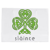 Slainte Celtic Shamrock Green St. Patrick's Day Groot Cadeauzakje (Achterkant)