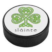 Slainte Celtic Shamrock Green St. Patrick's Day Hockey Puck (3/4)