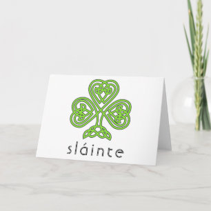 Slainte Celtic Shamrock Green St. Patrick's Day Kaart