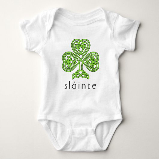 Slainte Celtic Shamrock Green St. Patrick's Day Romper (Voorkant)