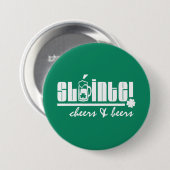 Sláinte. Cheers & Beers. St. Patrick's Day Ronde Button 7,6 Cm (Voorkant /achterkant)