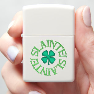 Slainte cirkel witte Zippo aansteker