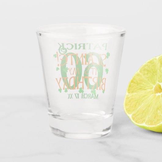 Slainte Custom Age St Patrick's Day Verjaardag Shot Glas (Achterkant)