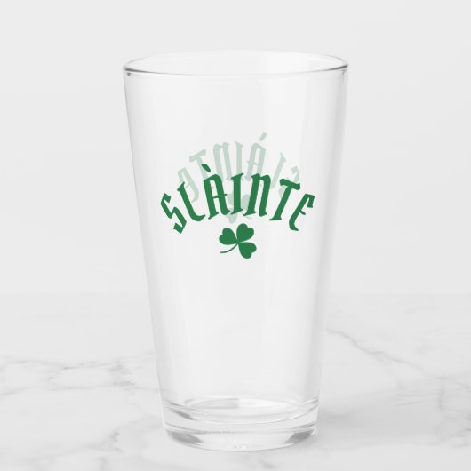 SLÁINTE Funny Irish St. Patrick's Day Green Clover Glas (Voorkant)