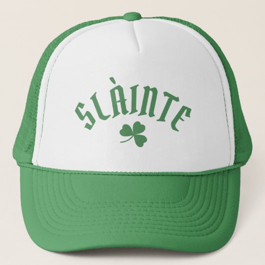 SLÁINTE Funny Irish St. Patrick's Day Green Clover Trucker Pet (Voorkant)