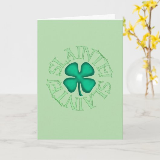 Slainte green greeting card kaart (Gele Bloem)