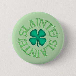 Slainte groene knop ronde button 5,7 cm