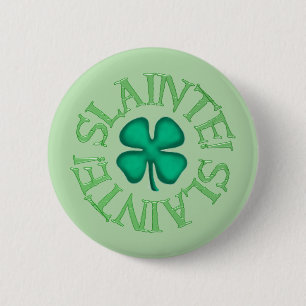 Slainte groene knop ronde button 5,7 cm