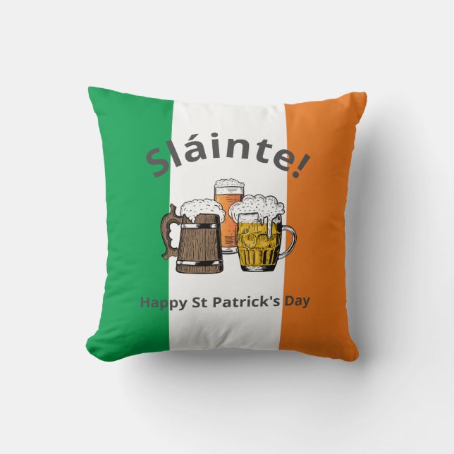 Sláinte! HAPPY ST PATRICKS DAY Cartoon Beers Kussen (Voorkant)