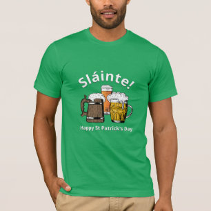 Sláinte! HAPPY ST PATRICK'S DAY Cartoon Beers T-shirt