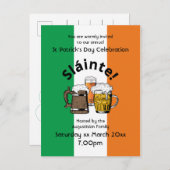 Sláinte Ierse vlag St Patrick's Day Uitnodiging Briefkaart (Voorkant / Achterkant)