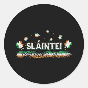 Slainte Ireland Shamrock Irish Flag Cheers Ierland Ronde Sticker