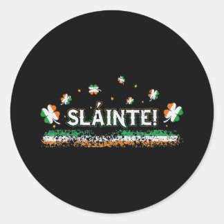 Slainte Ireland Shamrock Irish Flag Cheers Ierland Ronde Sticker