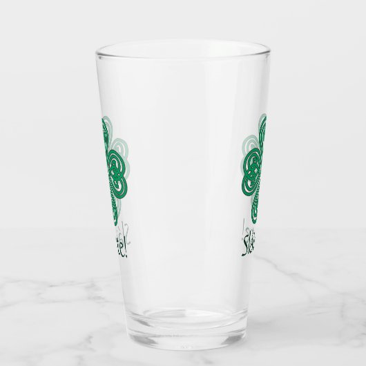 Sláinte Irish Shamrock Green Lucky Clover Glas (Links)