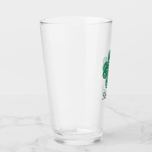 Sláinte Irish Shamrock Green Lucky Clover Glas (Rechts)