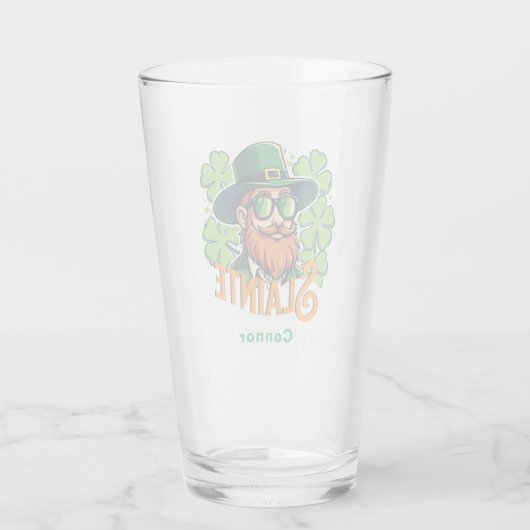 Slainte Irish Toast St Patrick's Day gepersonalise Glas (Achterkant)